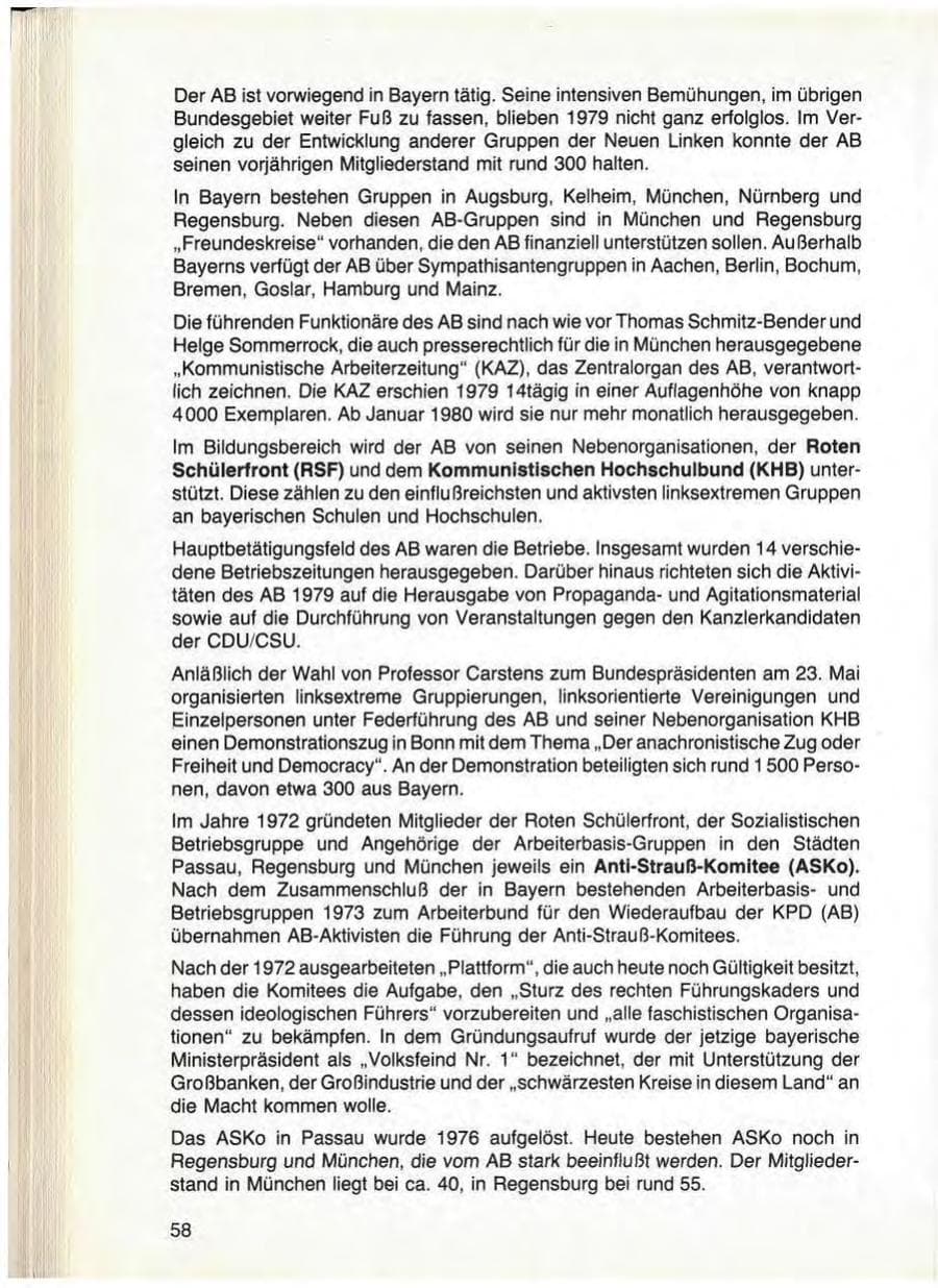Seite 60 des Verfassungsschutzbericht 1979 Bayern