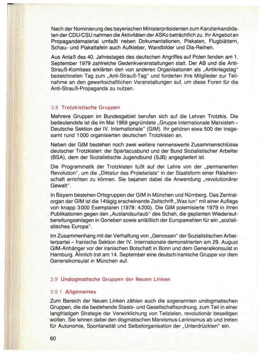 Seite 62 des Verfassungsschutzbericht 1979 Bayern
