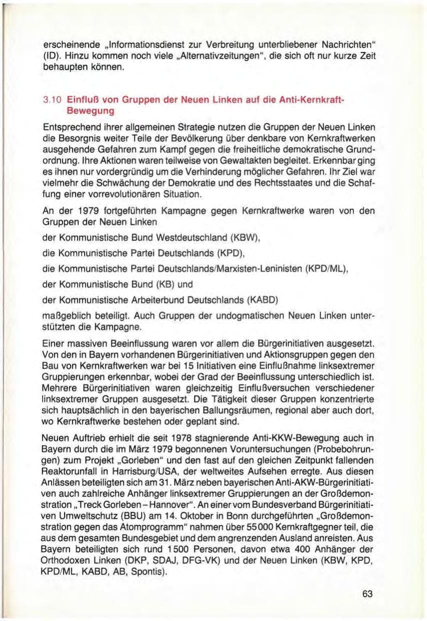 Seite 65 des Verfassungsschutzbericht 1979 Bayern