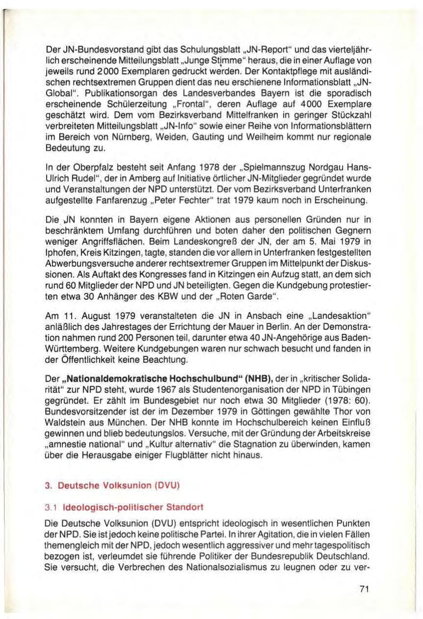 Seite 73 des Verfassungsschutzbericht 1979 Bayern