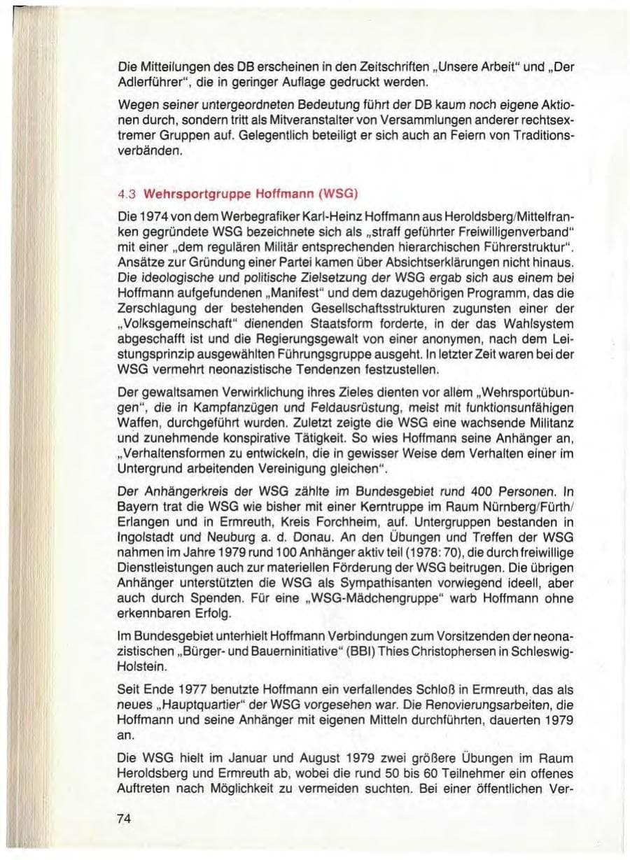 Seite 76 des Verfassungsschutzbericht 1979 Bayern