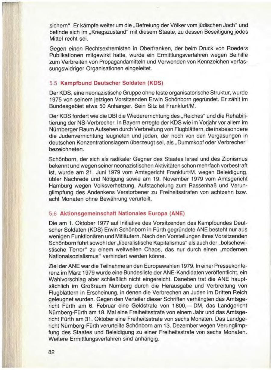 Seite 84 des Verfassungsschutzbericht 1979 Bayern