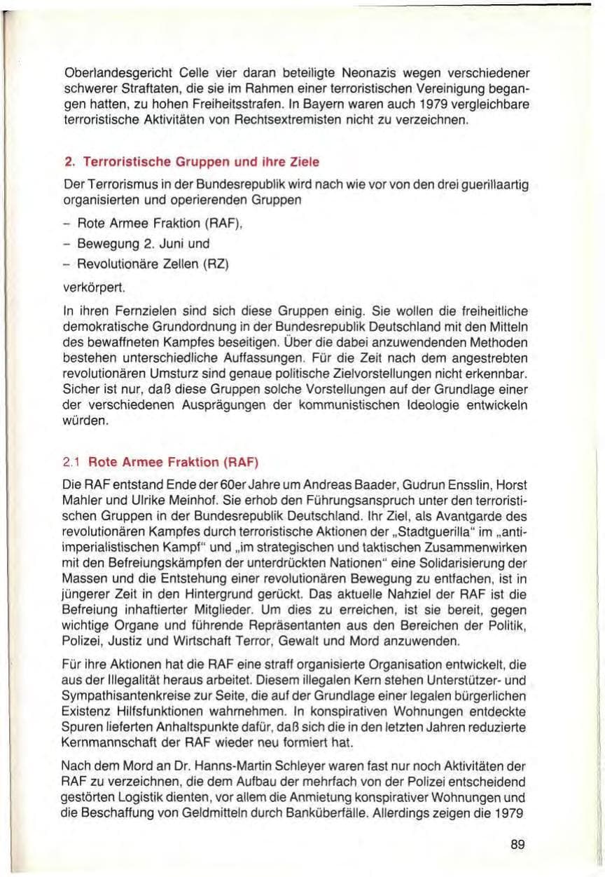 Seite 91 des Verfassungsschutzbericht 1979 Bayern