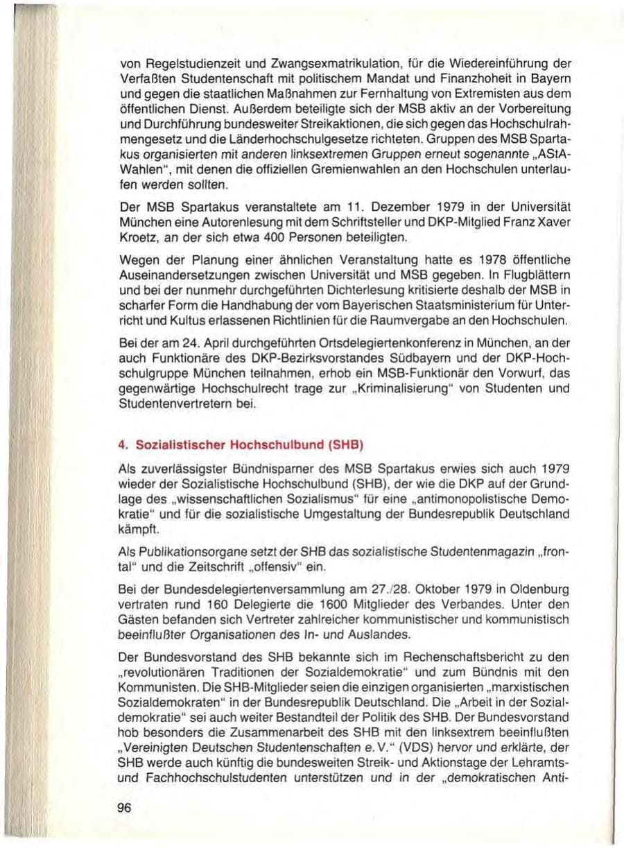 Seite 98 des Verfassungsschutzbericht 1979 Bayern