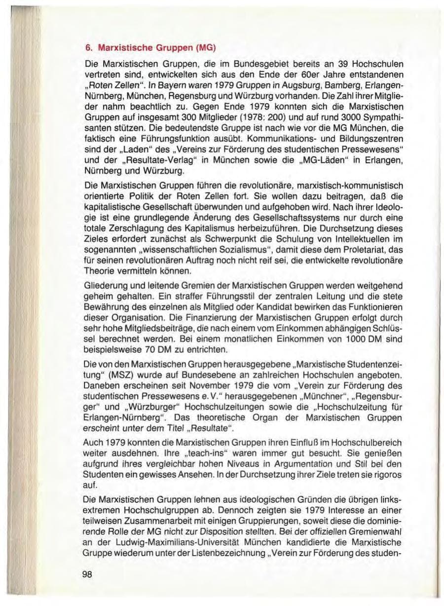 Seite 100 des Verfassungsschutzbericht 1979 Bayern