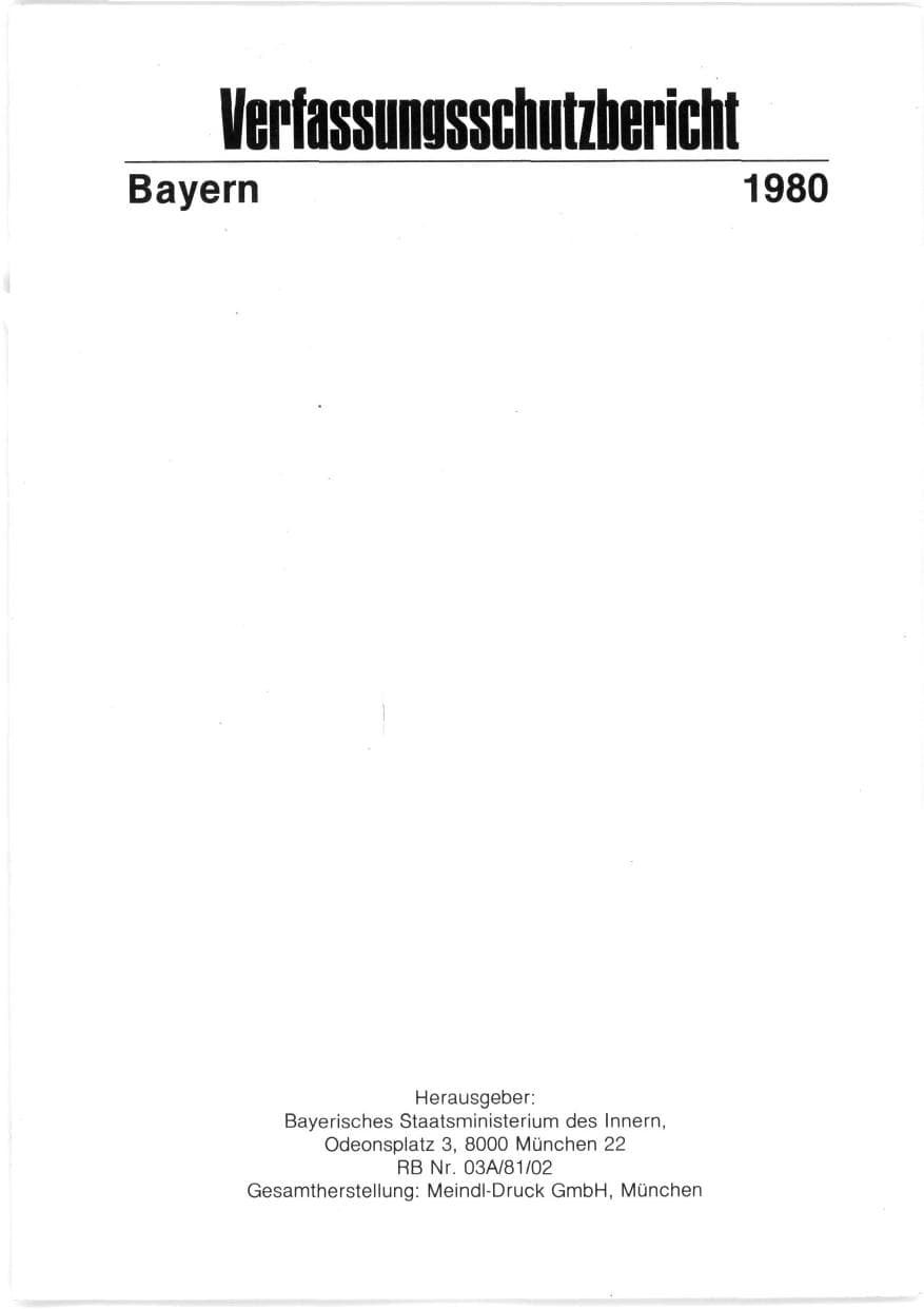 Seite 2 des Verfassungsschutzbericht 1980 Bayern