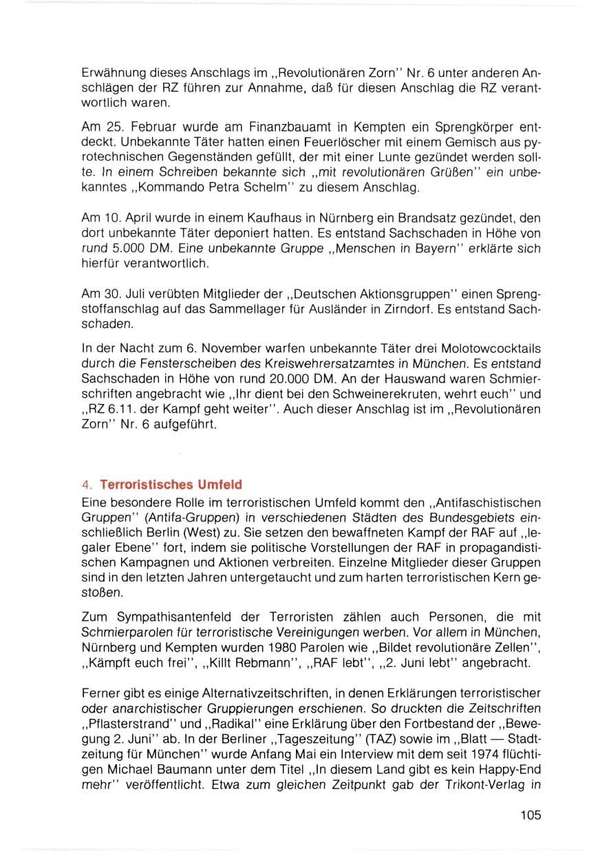 Seite 106 des Verfassungsschutzbericht 1980 Bayern
