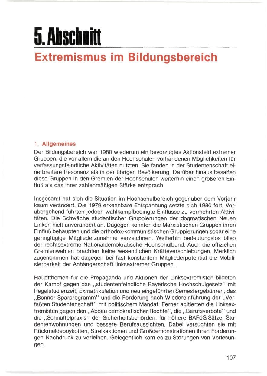 Seite 108 des Verfassungsschutzbericht 1980 Bayern