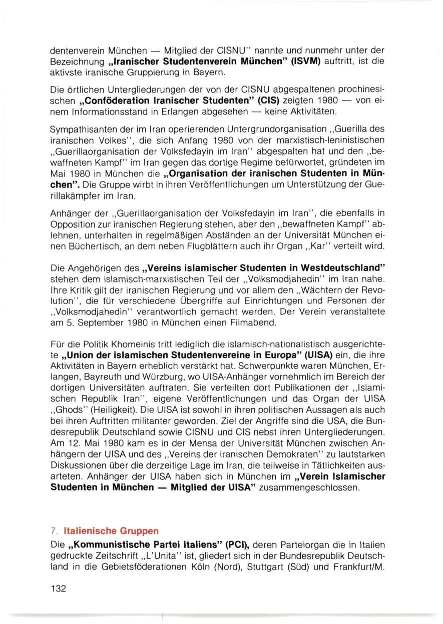 Seite 133 des Verfassungsschutzbericht 1980 Bayern