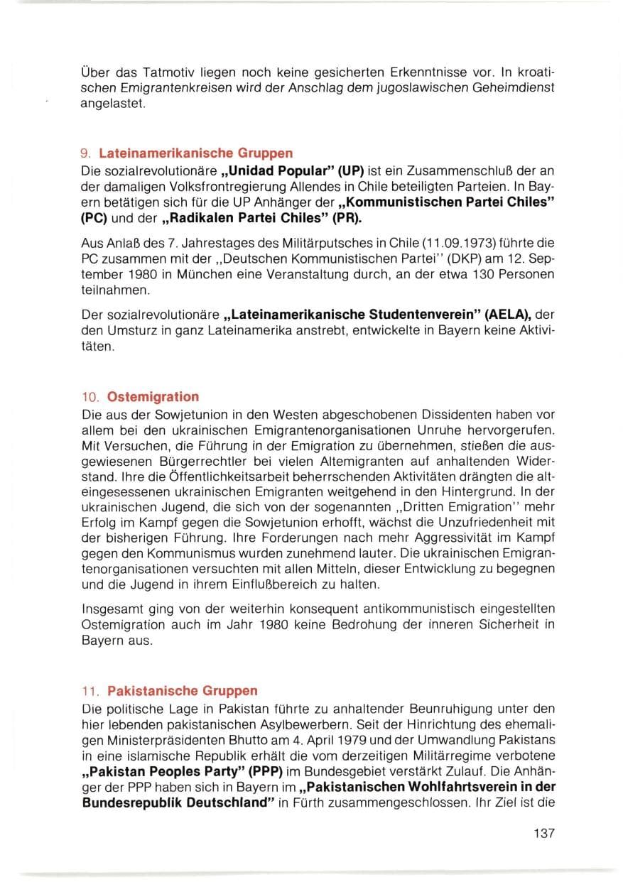 Seite 138 des Verfassungsschutzbericht 1980 Bayern