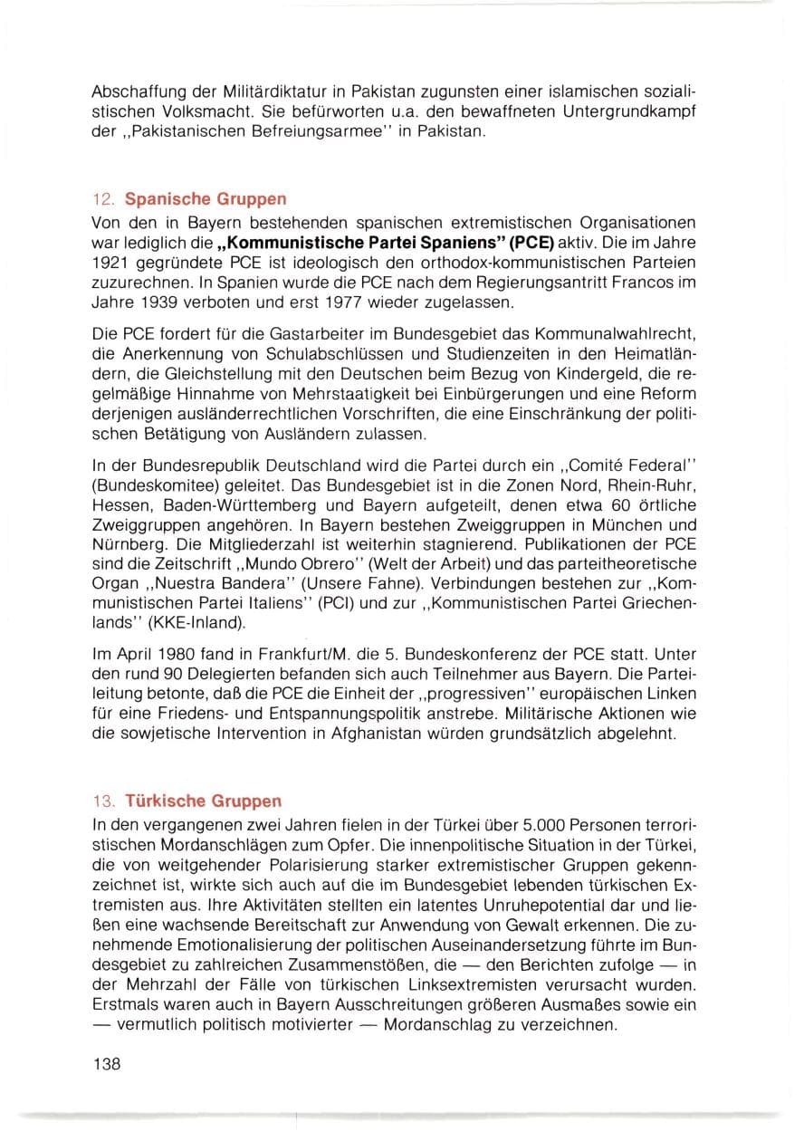 Seite 139 des Verfassungsschutzbericht 1980 Bayern