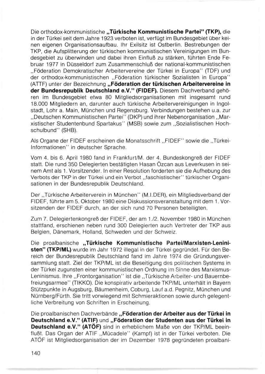 Seite 141 des Verfassungsschutzbericht 1980 Bayern