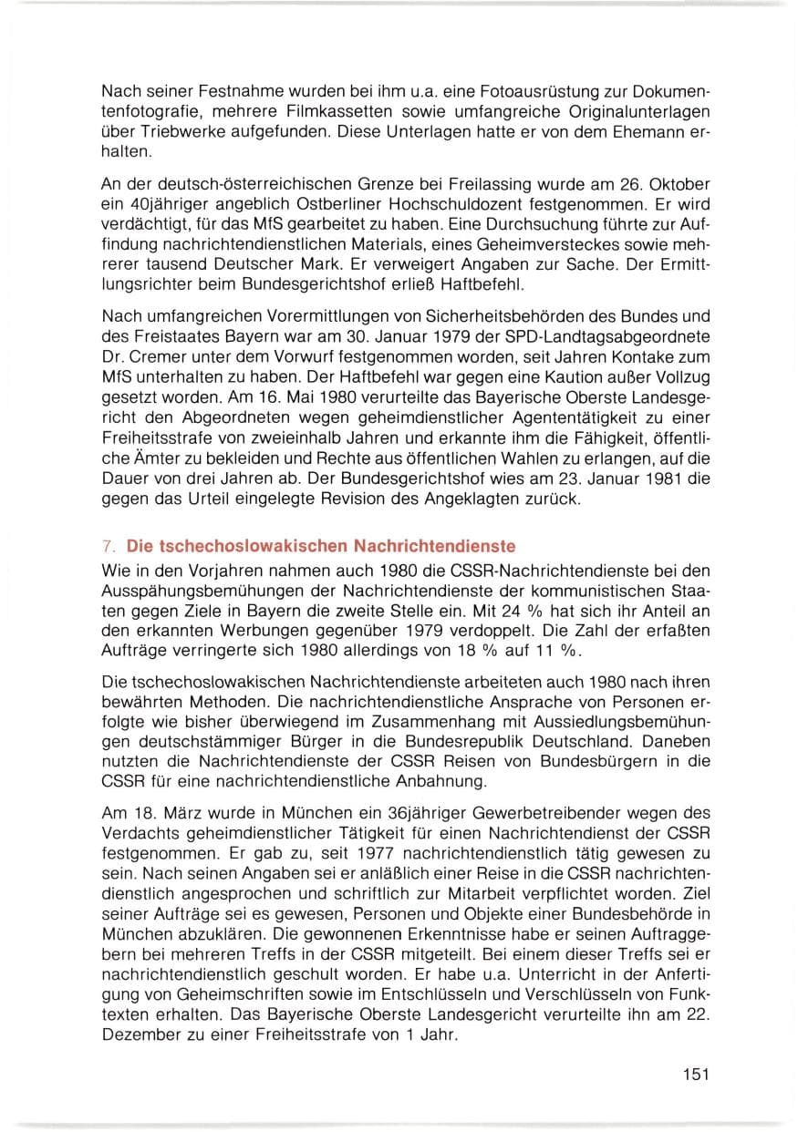 Seite 152 des Verfassungsschutzbericht 1980 Bayern