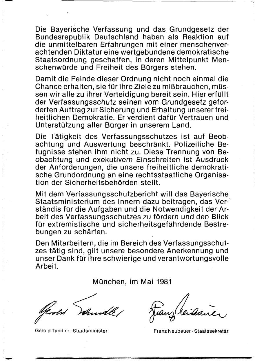 Seite 4 des Verfassungsschutzbericht 1980 Bayern