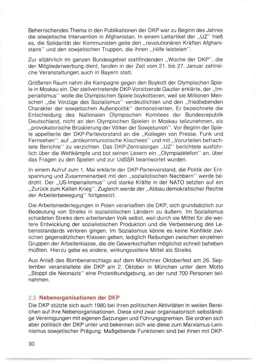 Seite 31 des Verfassungsschutzbericht 1980 Bayern