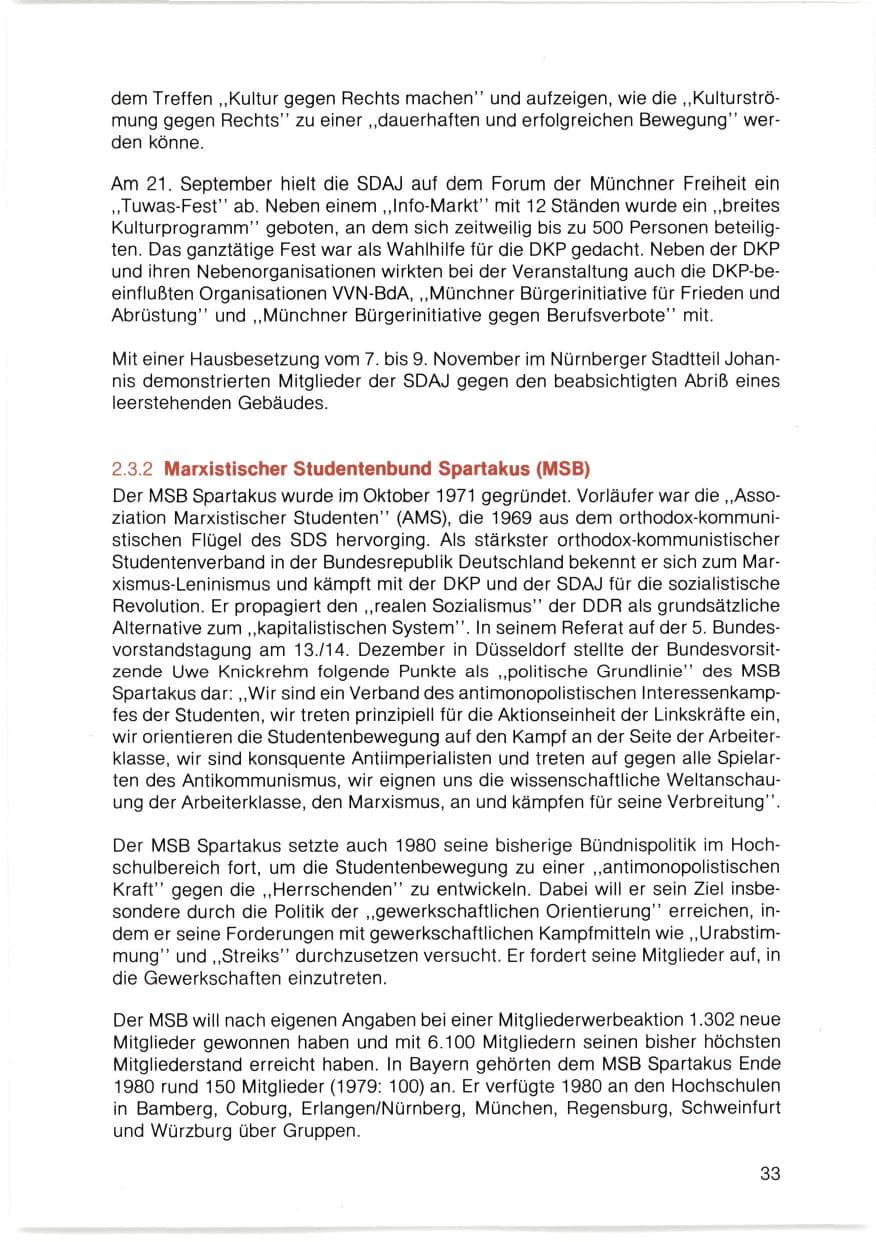 Seite 34 des Verfassungsschutzbericht 1980 Bayern