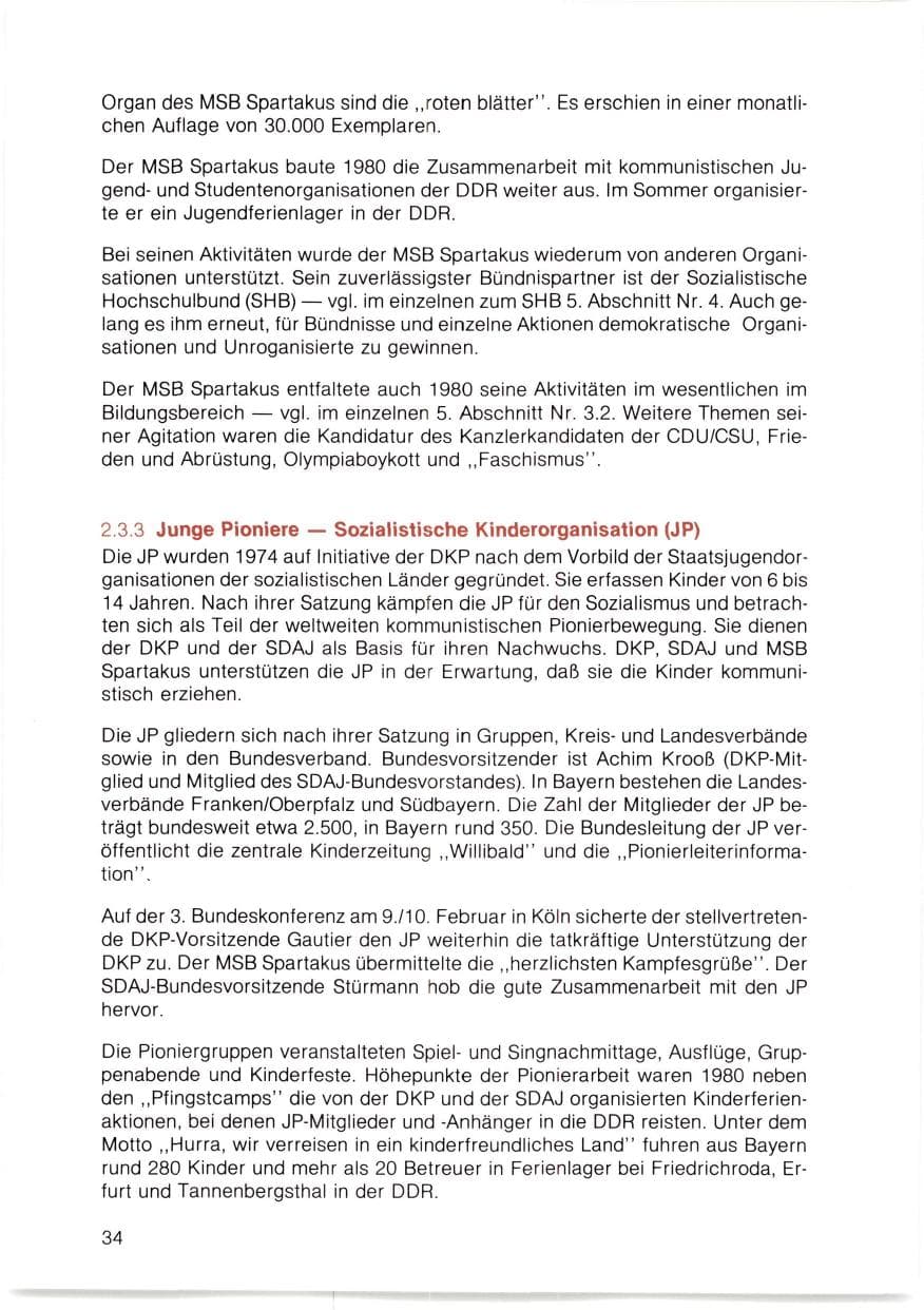 Seite 35 des Verfassungsschutzbericht 1980 Bayern
