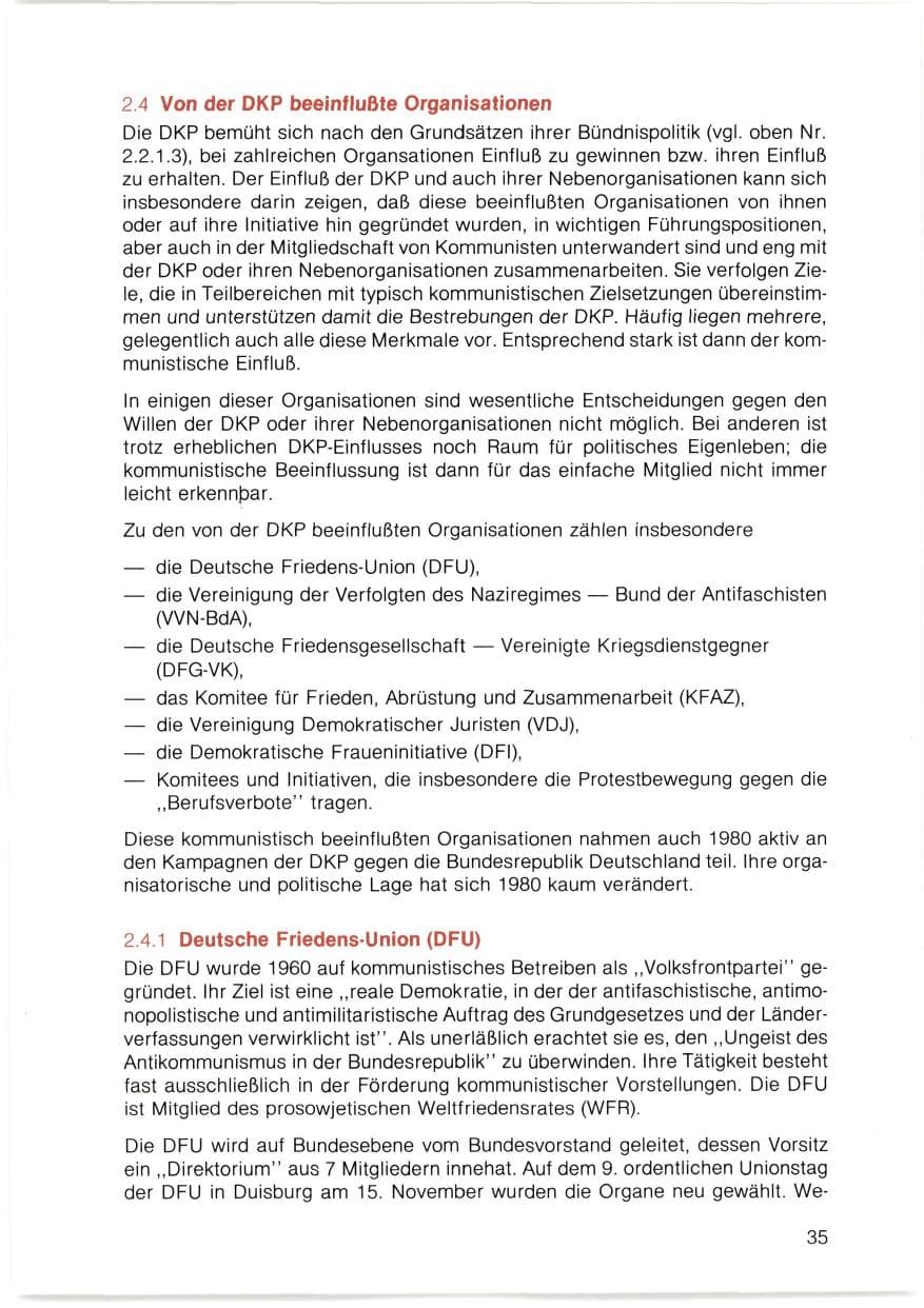 Seite 36 des Verfassungsschutzbericht 1980 Bayern