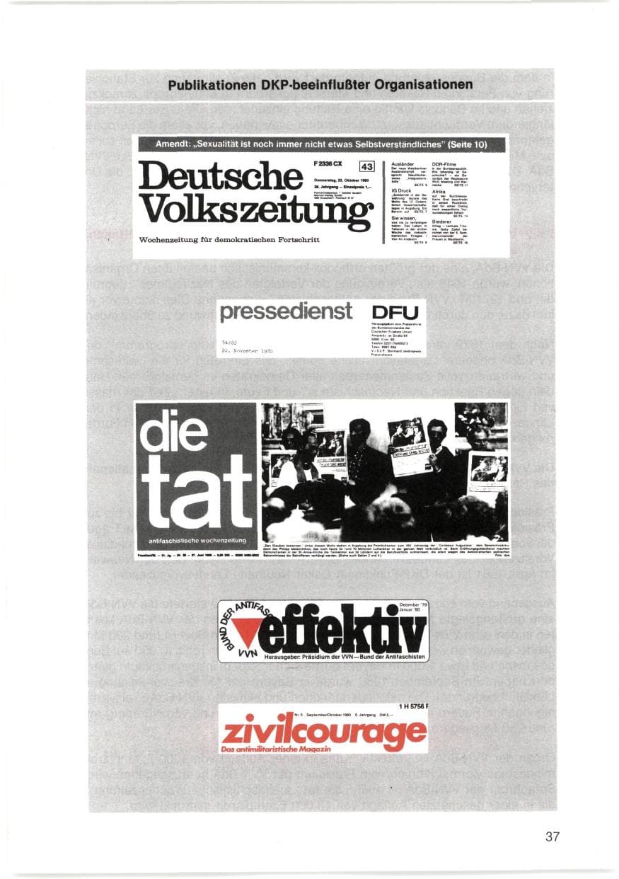 Seite 38 des Verfassungsschutzbericht 1980 Bayern