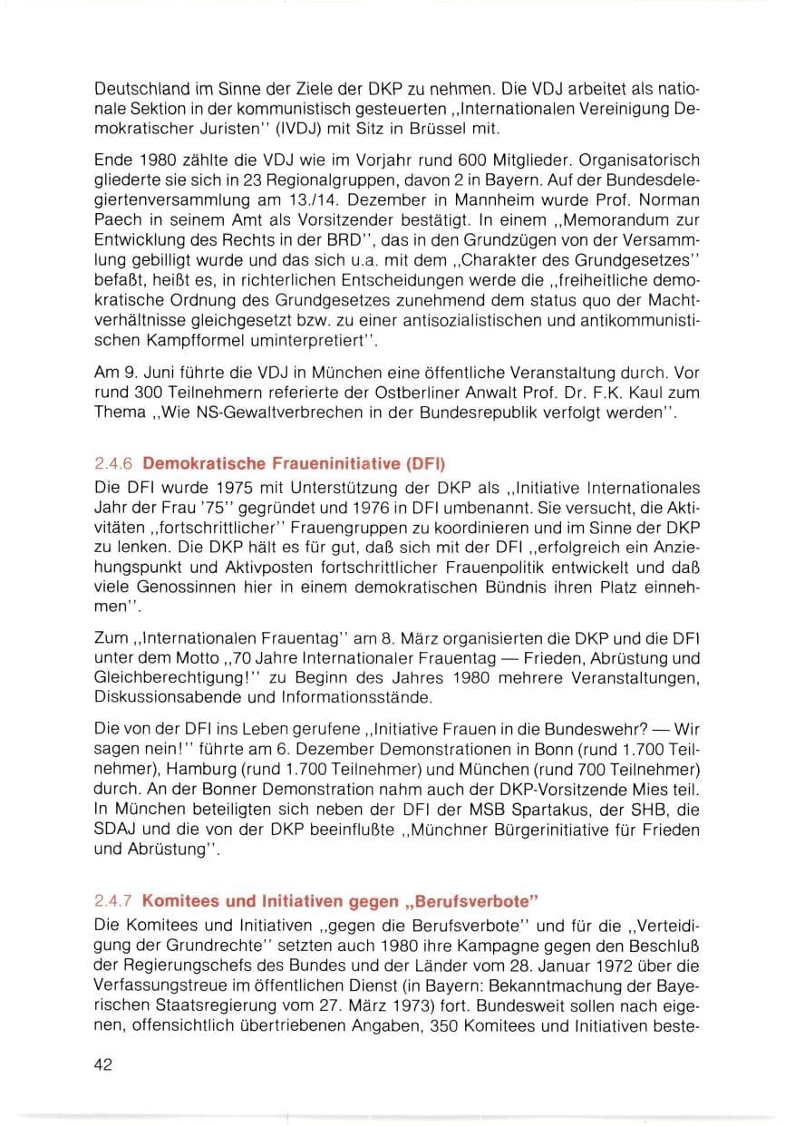 Seite 43 des Verfassungsschutzbericht 1980 Bayern
