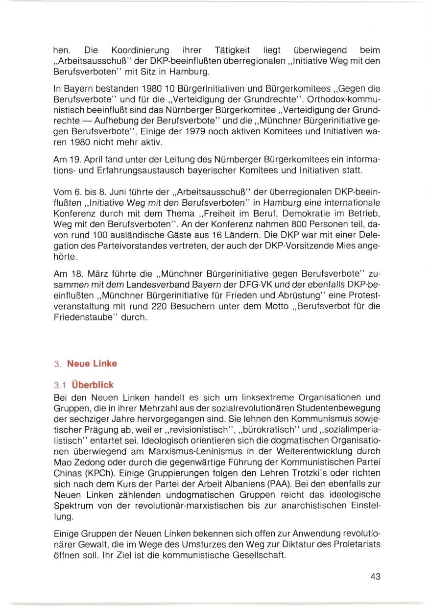 Seite 44 des Verfassungsschutzbericht 1980 Bayern