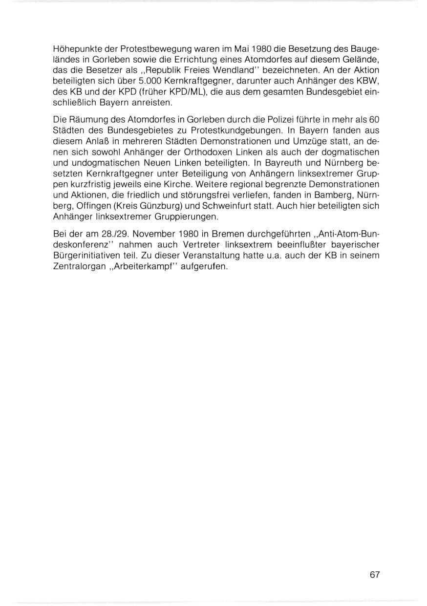 Seite 68 des Verfassungsschutzbericht 1980 Bayern