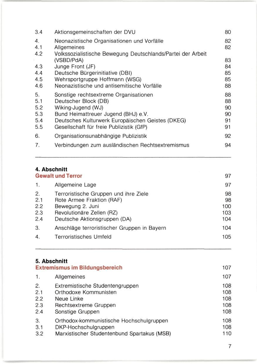 Seite 8 des Verfassungsschutzbericht 1980 Bayern