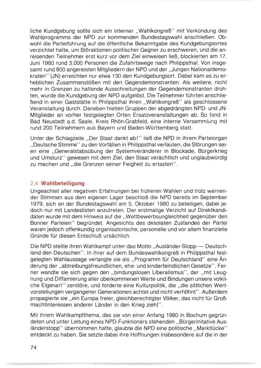Seite 75 des Verfassungsschutzbericht 1980 Bayern