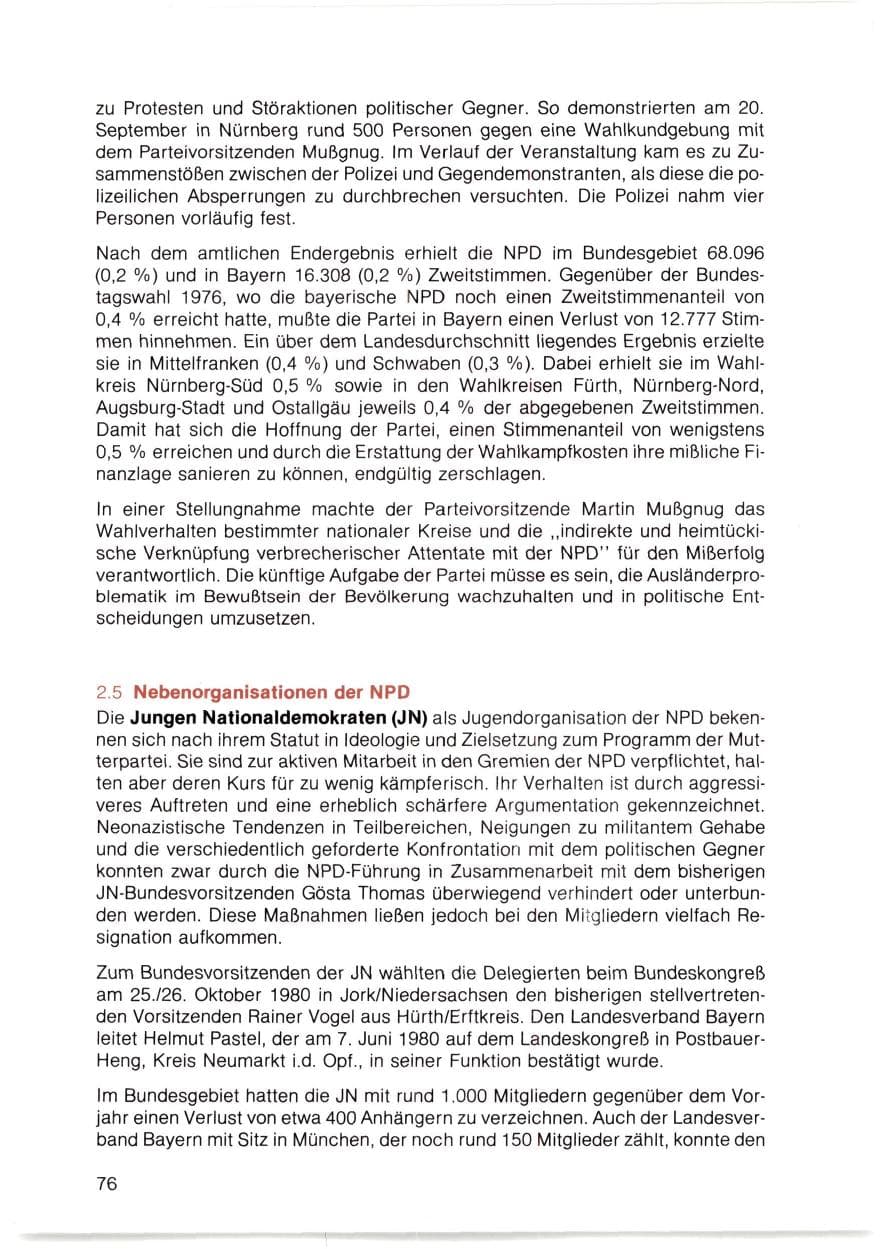 Seite 77 des Verfassungsschutzbericht 1980 Bayern