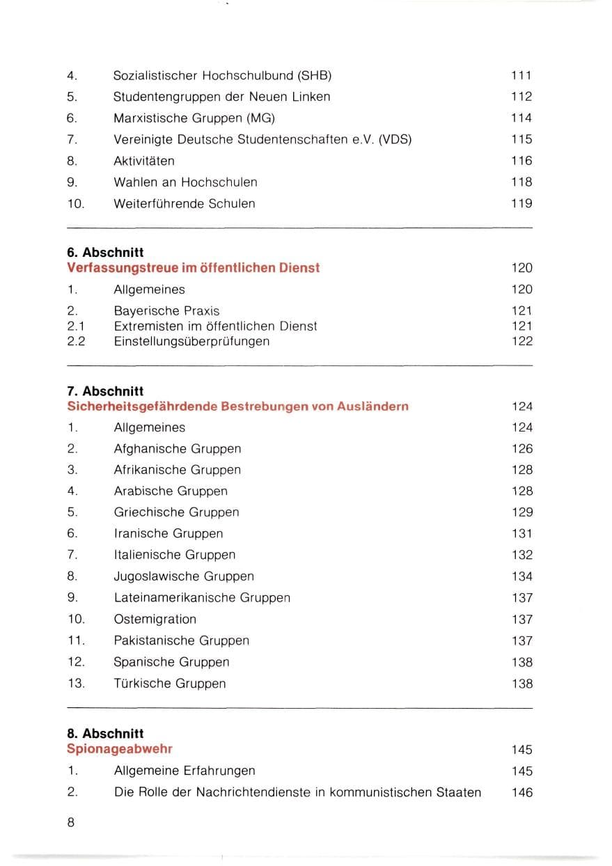 Seite 9 des Verfassungsschutzbericht 1980 Bayern