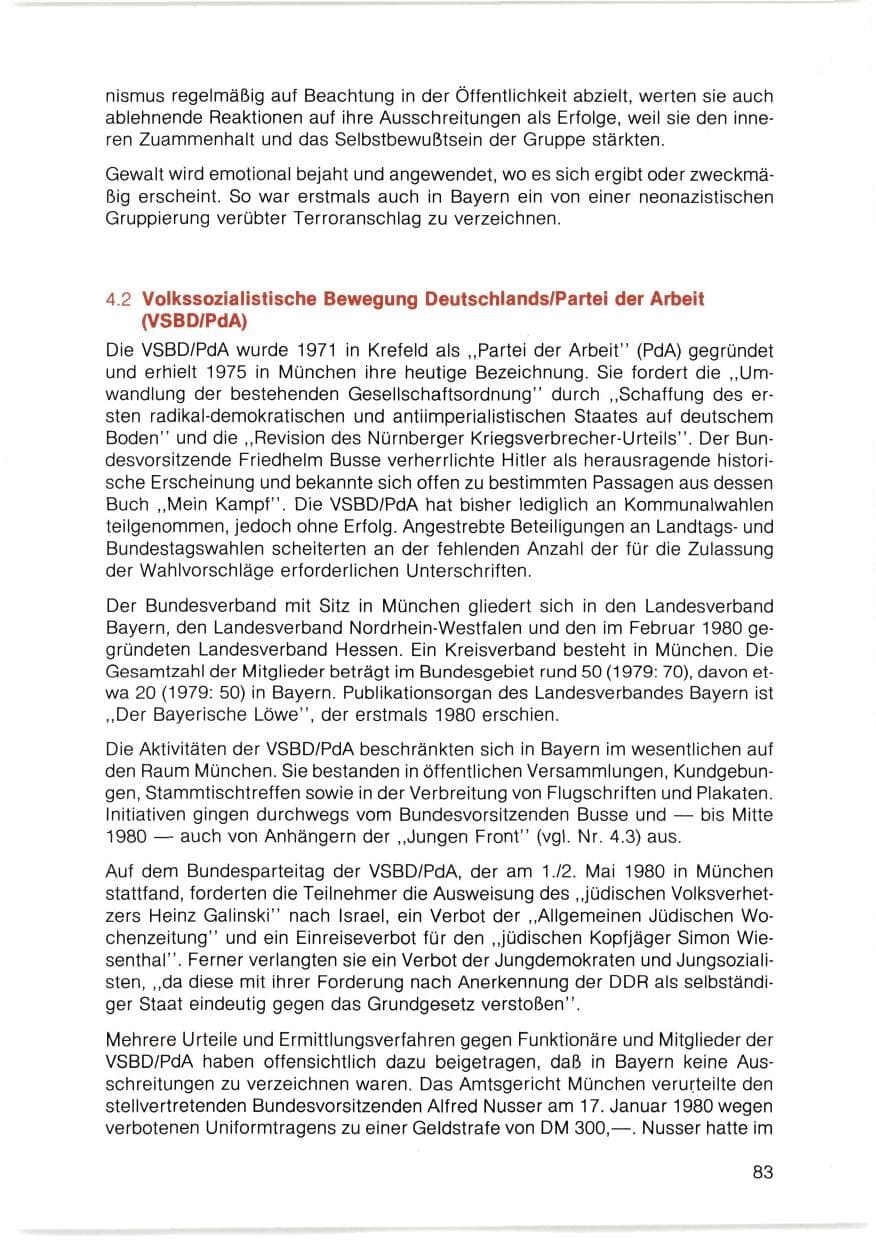 Seite 84 des Verfassungsschutzbericht 1980 Bayern