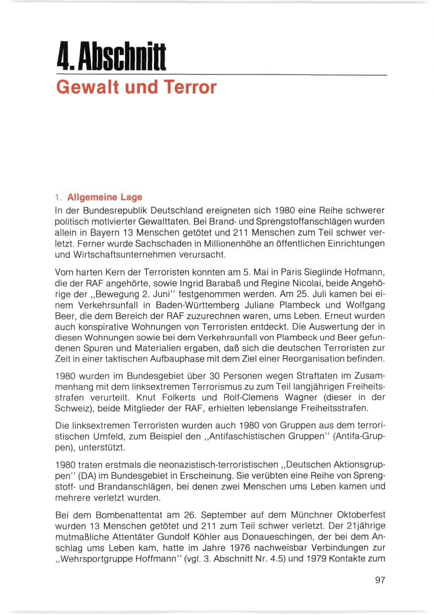 Seite 98 des Verfassungsschutzbericht 1980 Bayern