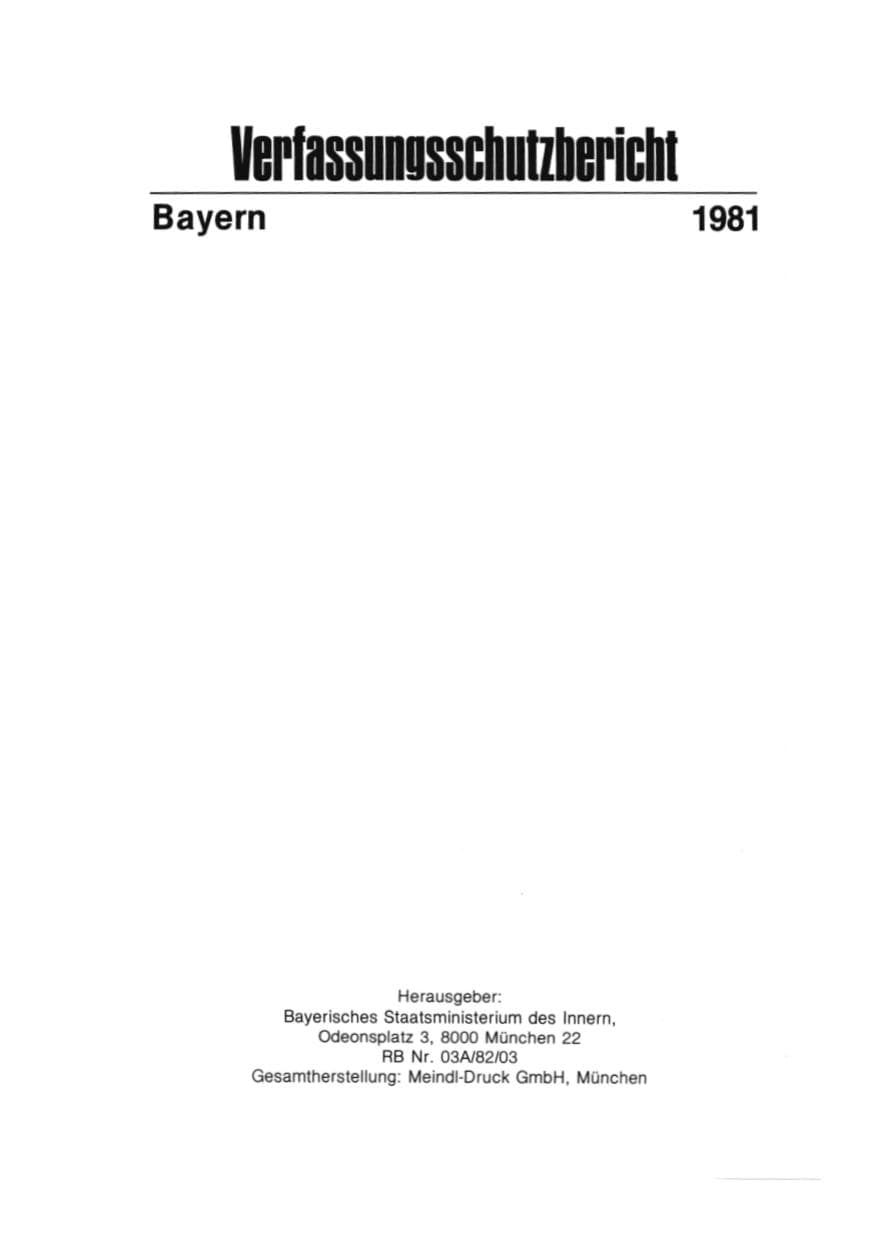 Seite 2 des Verfassungsschutzbericht 1981 Bayern