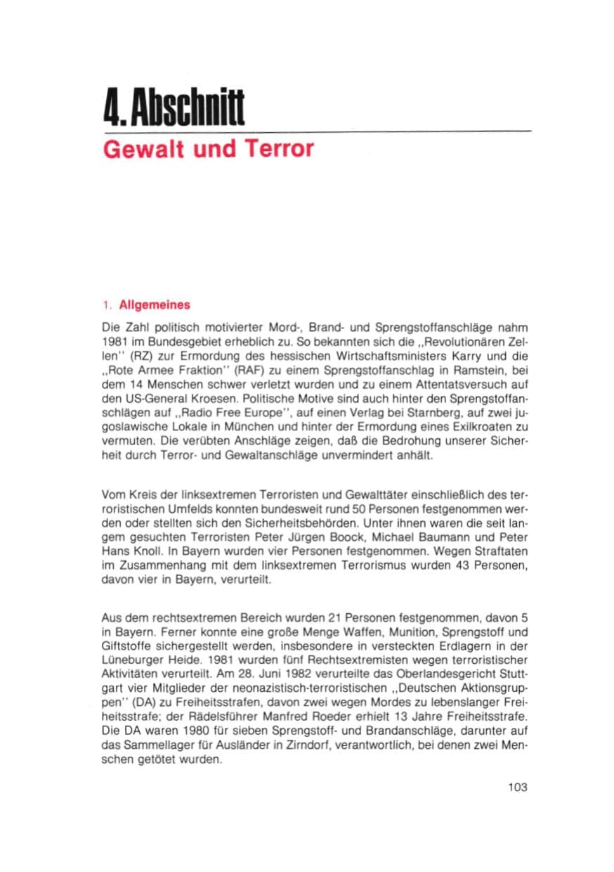 Seite 104 des Verfassungsschutzbericht 1981 Bayern