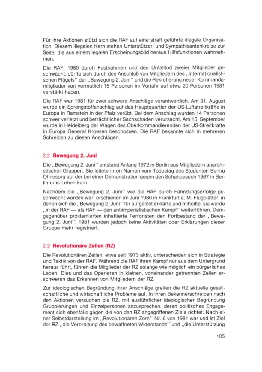 Seite 106 des Verfassungsschutzbericht 1981 Bayern
