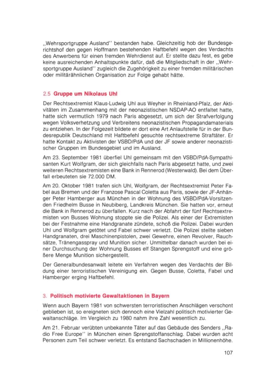 Seite 108 des Verfassungsschutzbericht 1981 Bayern