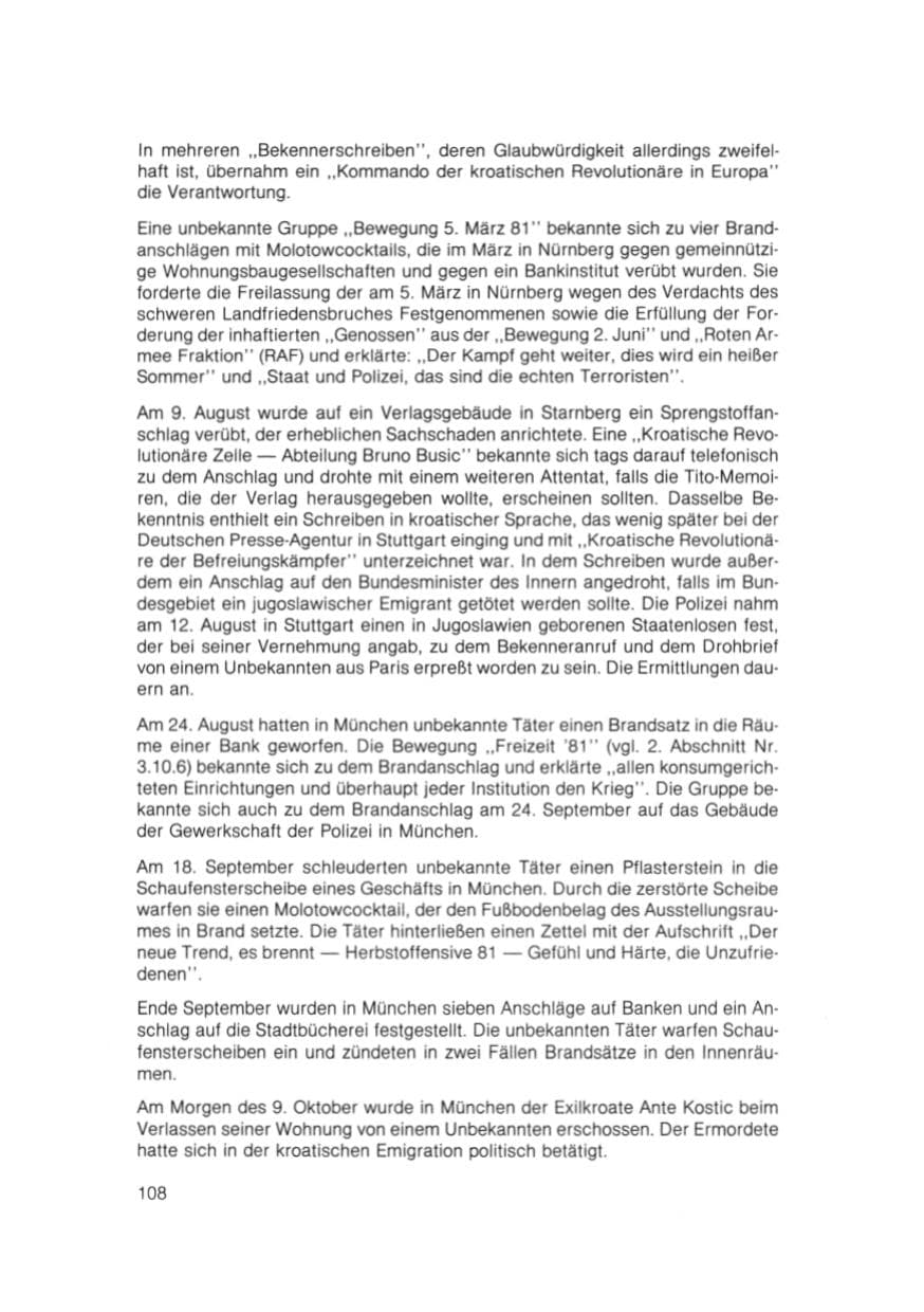 Seite 109 des Verfassungsschutzbericht 1981 Bayern