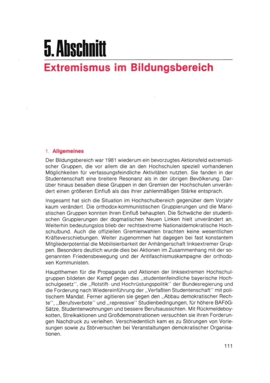 Seite 112 des Verfassungsschutzbericht 1981 Bayern