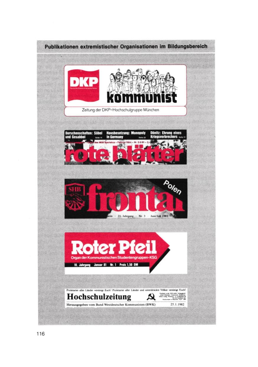 Seite 117 des Verfassungsschutzbericht 1981 Bayern