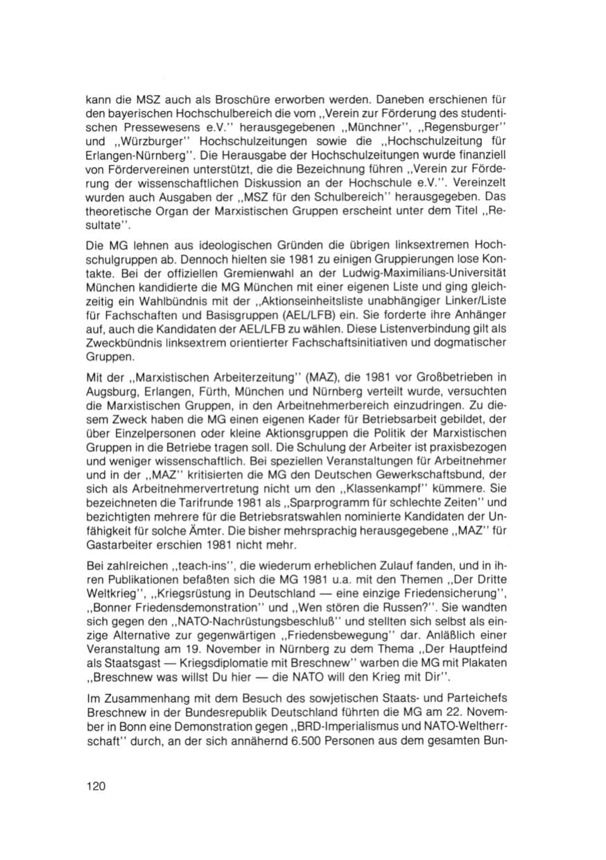 Seite 121 des Verfassungsschutzbericht 1981 Bayern