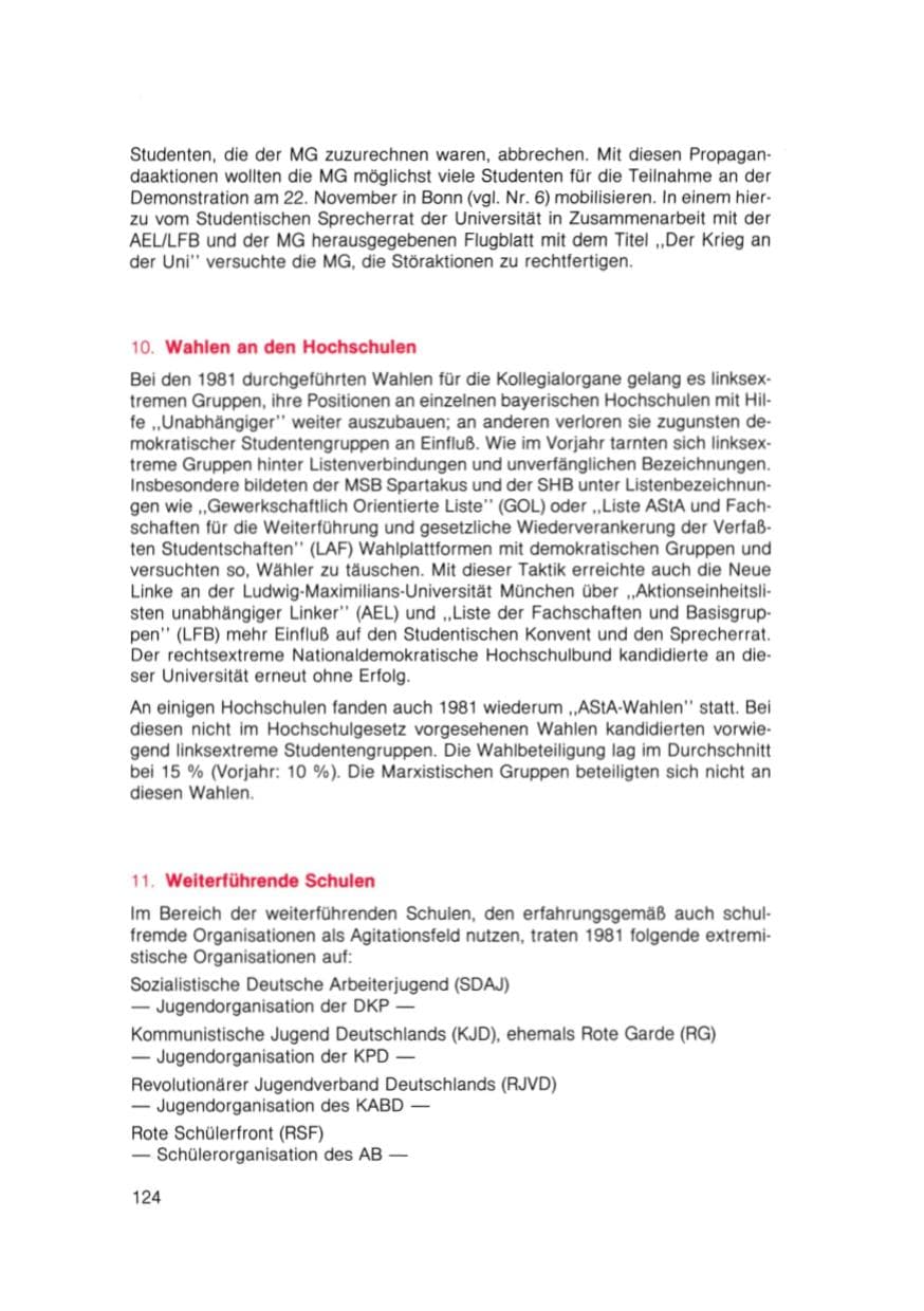 Seite 125 des Verfassungsschutzbericht 1981 Bayern