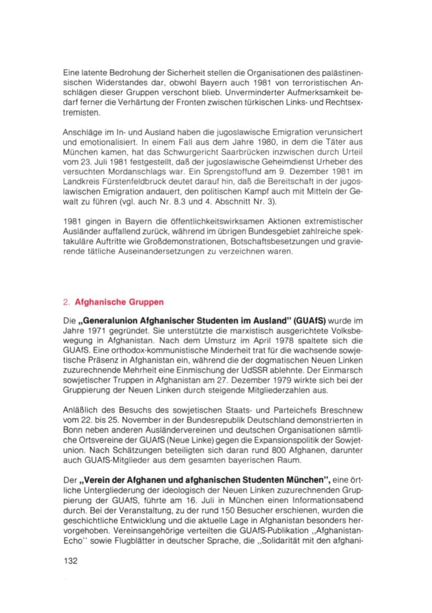 Seite 133 des Verfassungsschutzbericht 1981 Bayern
