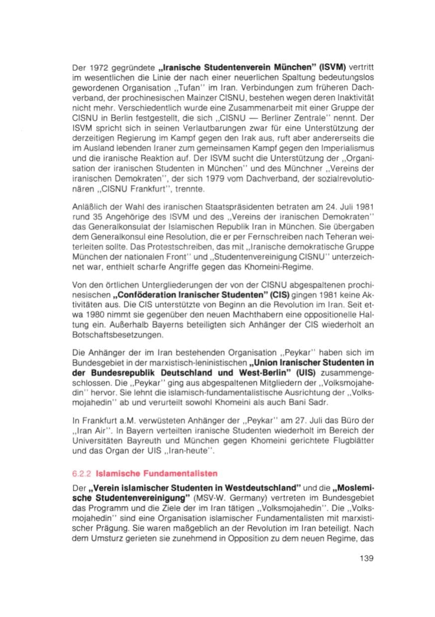 Seite 140 des Verfassungsschutzbericht 1981 Bayern
