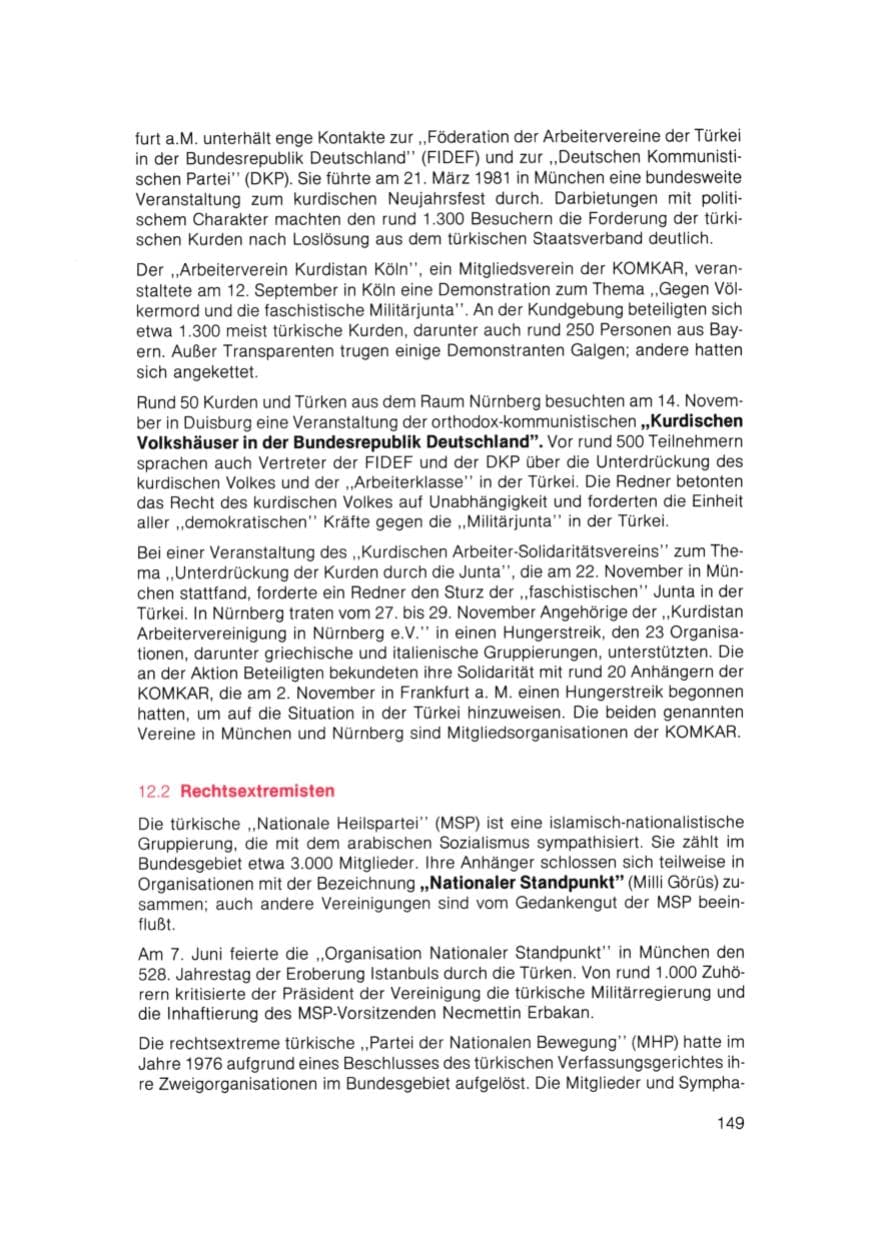 Seite 150 des Verfassungsschutzbericht 1981 Bayern