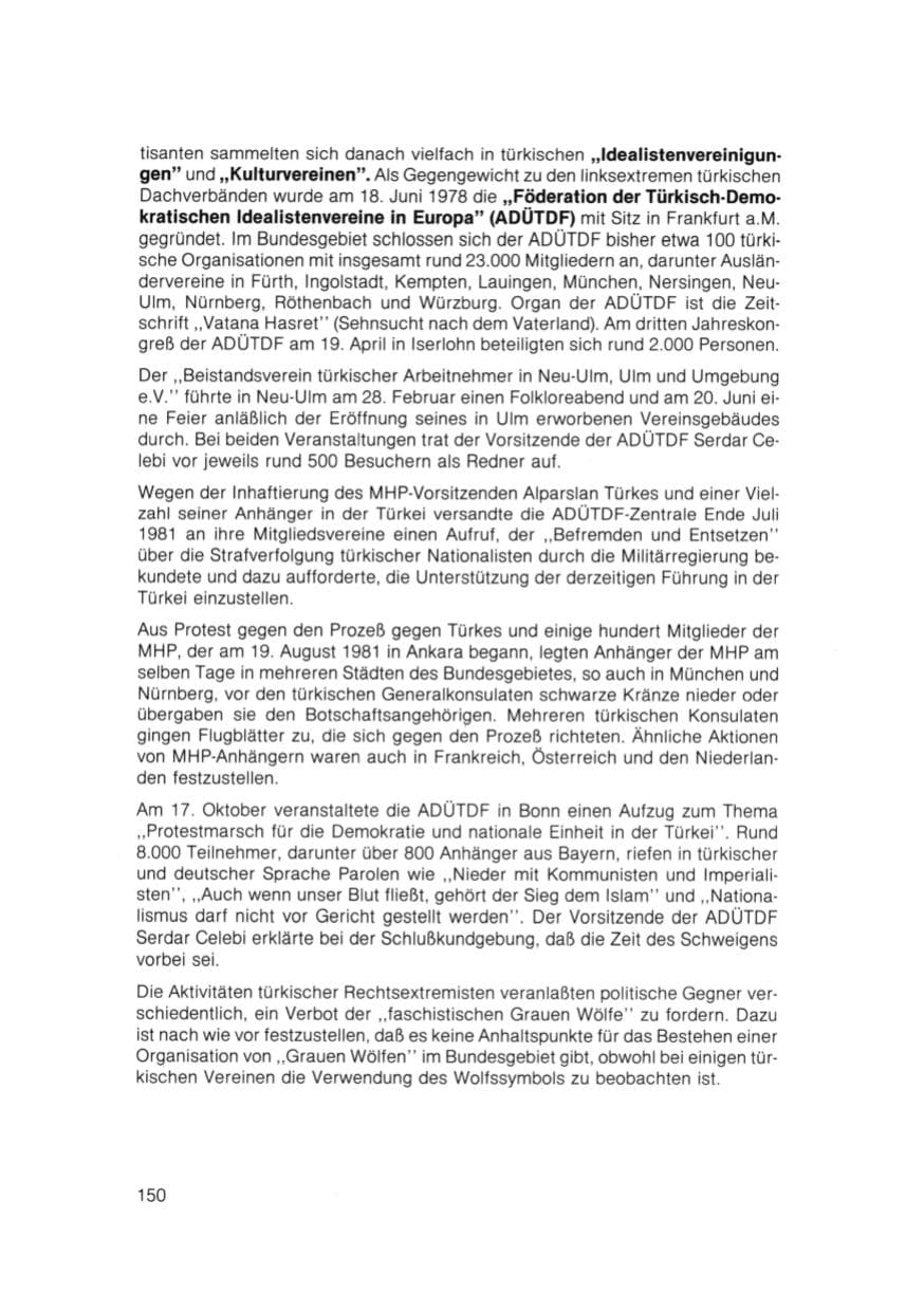 Seite 151 des Verfassungsschutzbericht 1981 Bayern