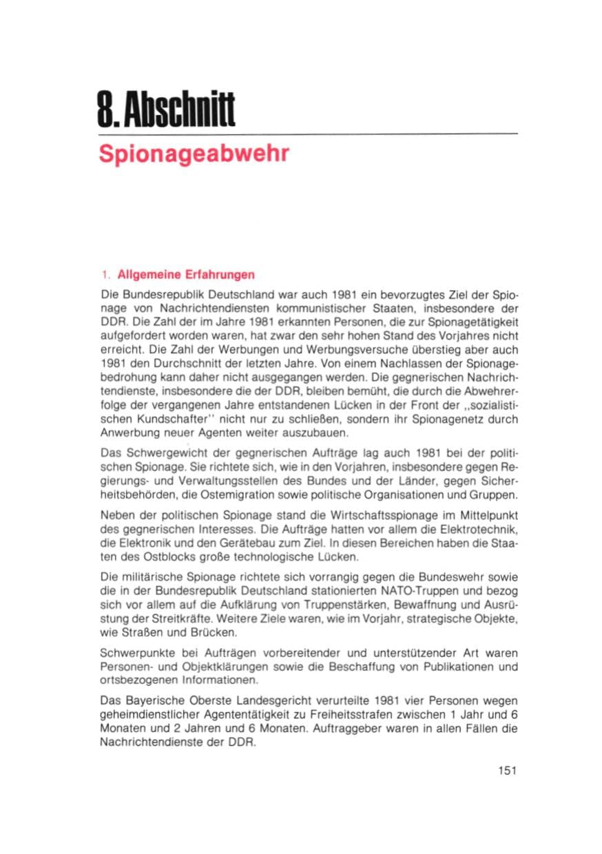 Seite 152 des Verfassungsschutzbericht 1981 Bayern