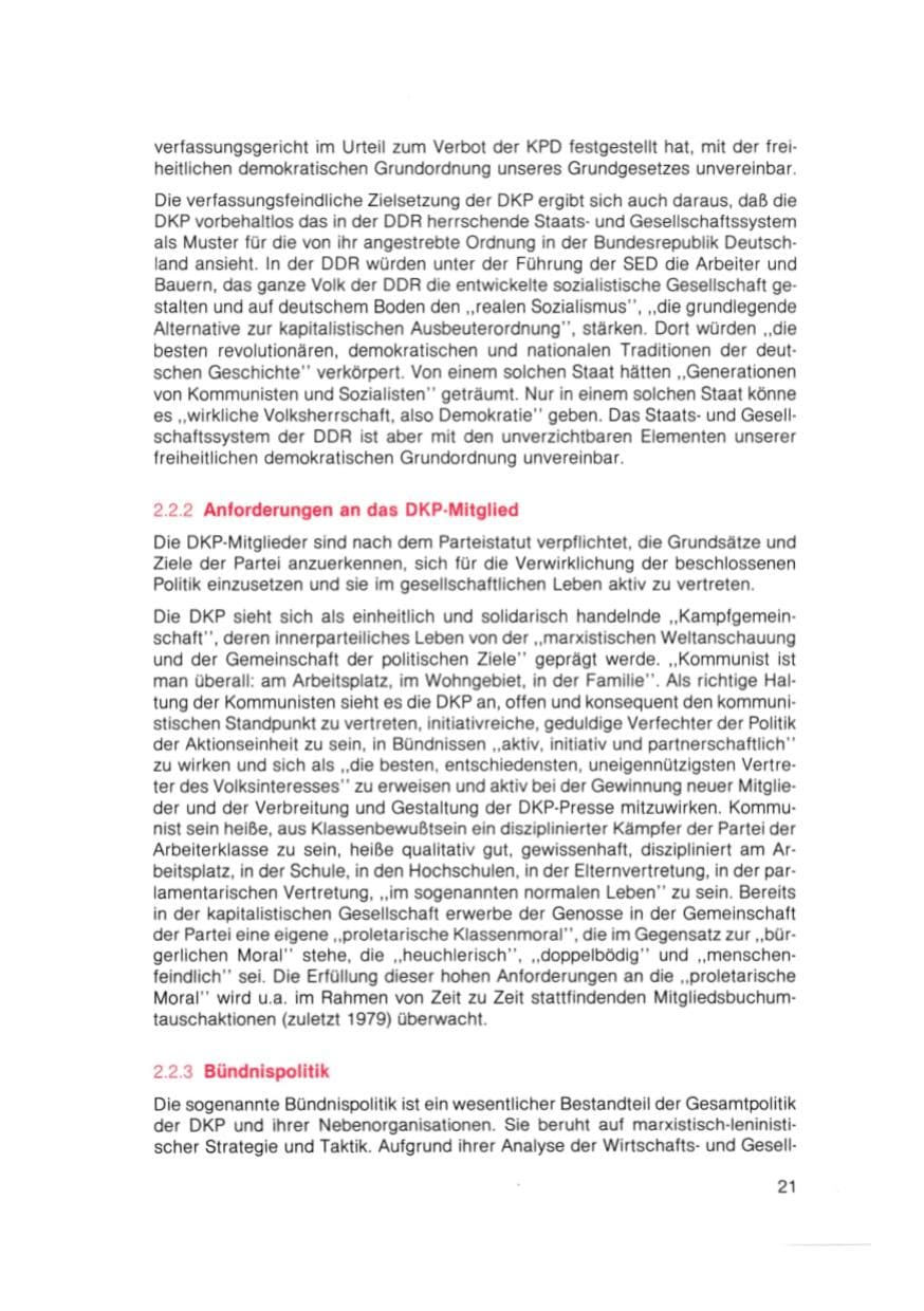 Seite 22 des Verfassungsschutzbericht 1981 Bayern