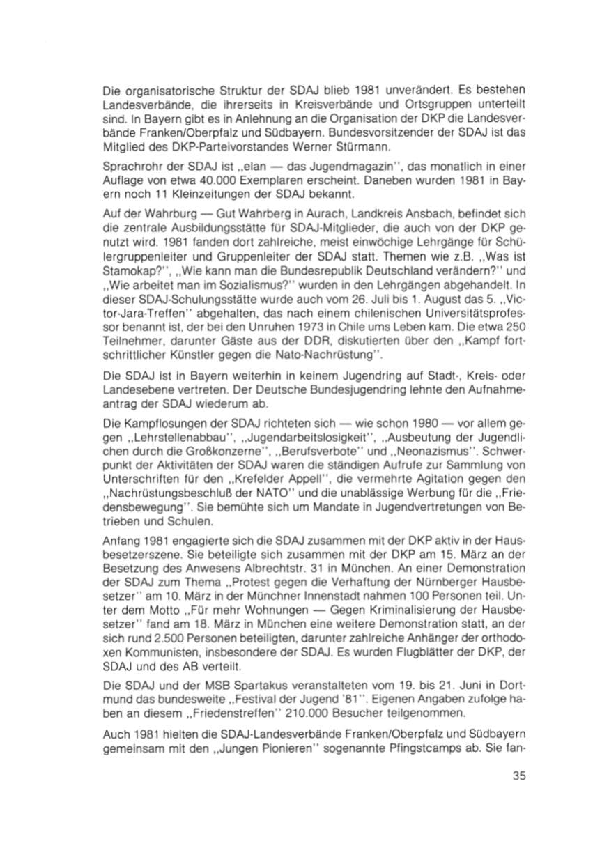 Seite 36 des Verfassungsschutzbericht 1981 Bayern