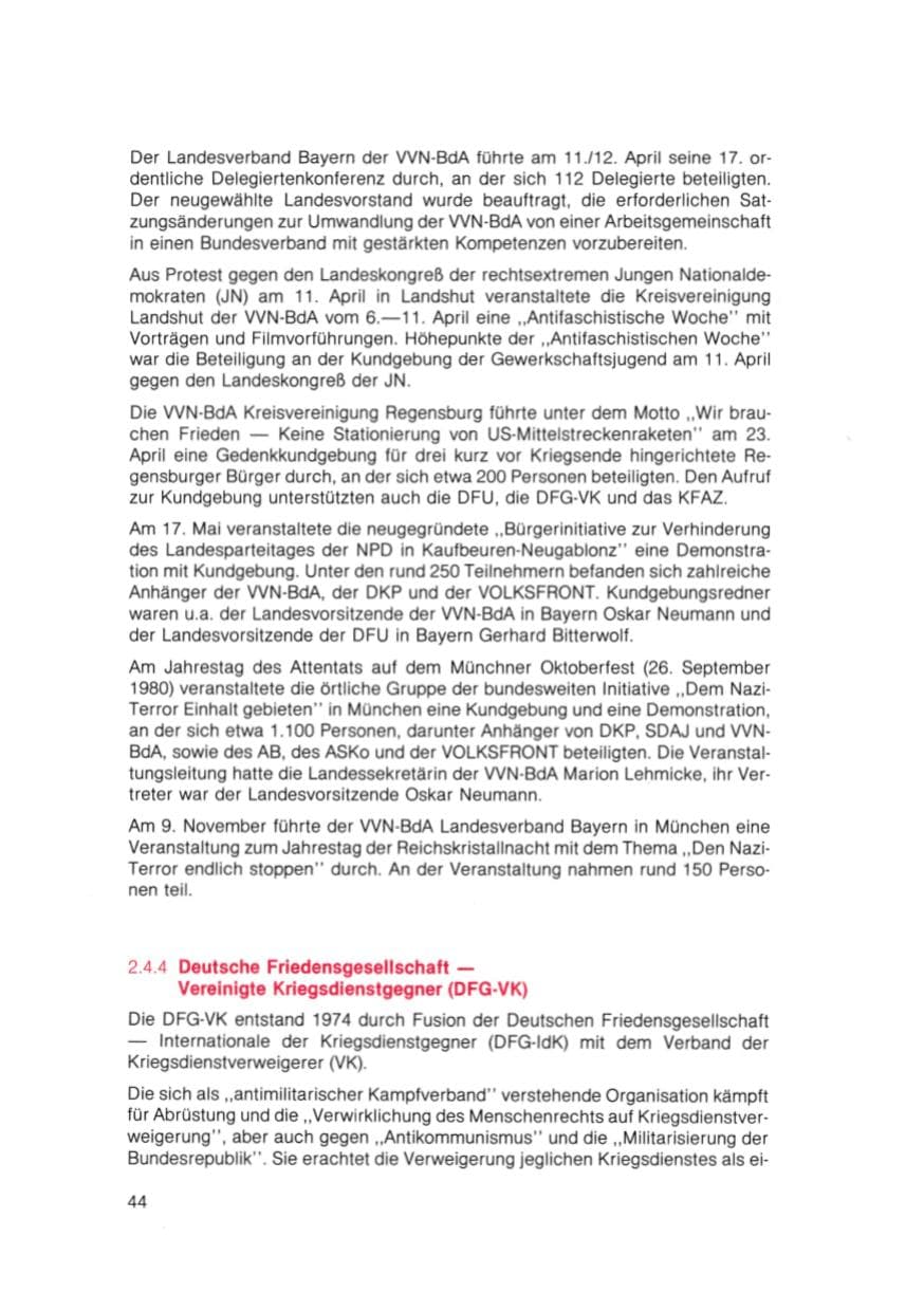 Seite 45 des Verfassungsschutzbericht 1981 Bayern