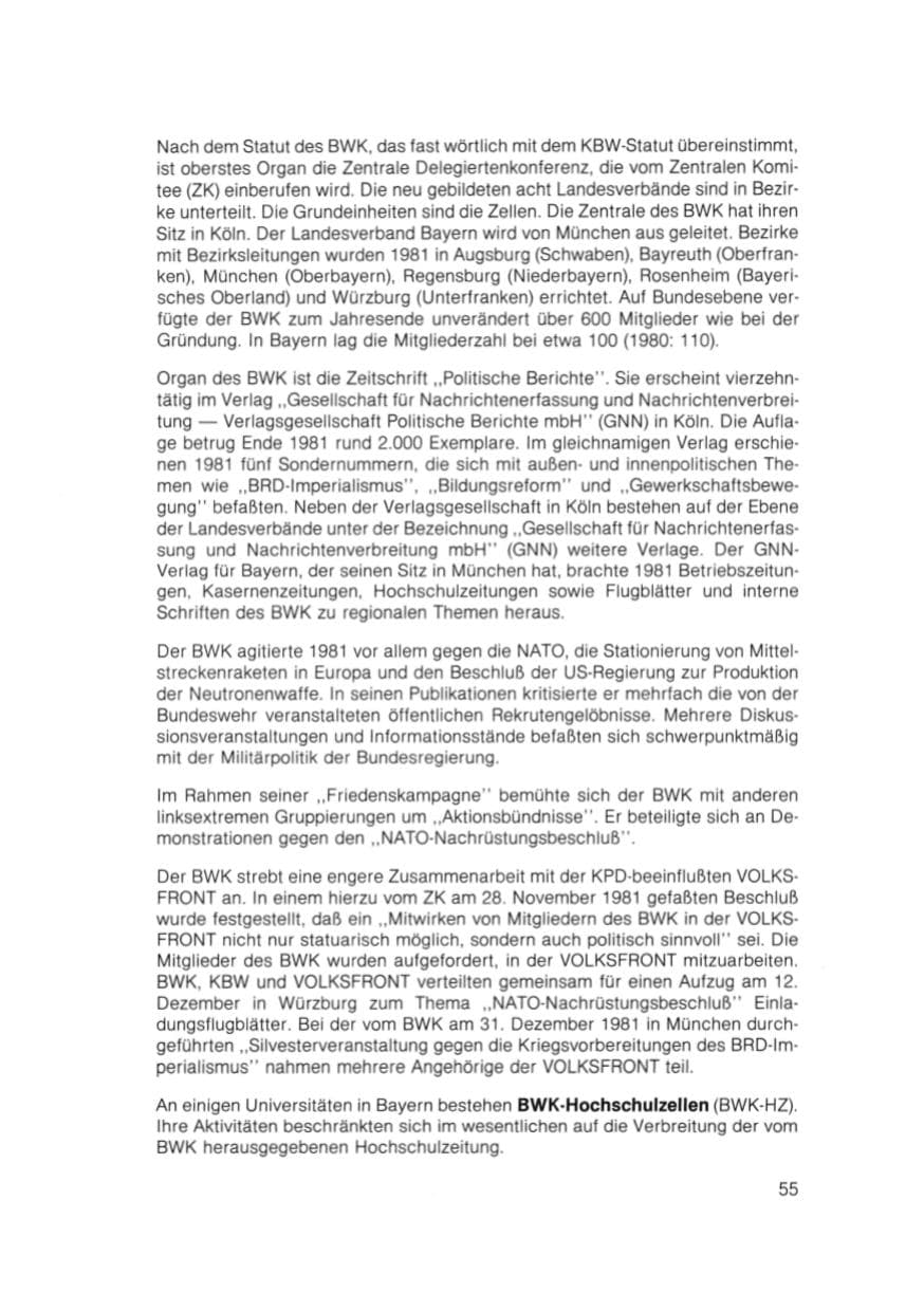 Seite 56 des Verfassungsschutzbericht 1981 Bayern